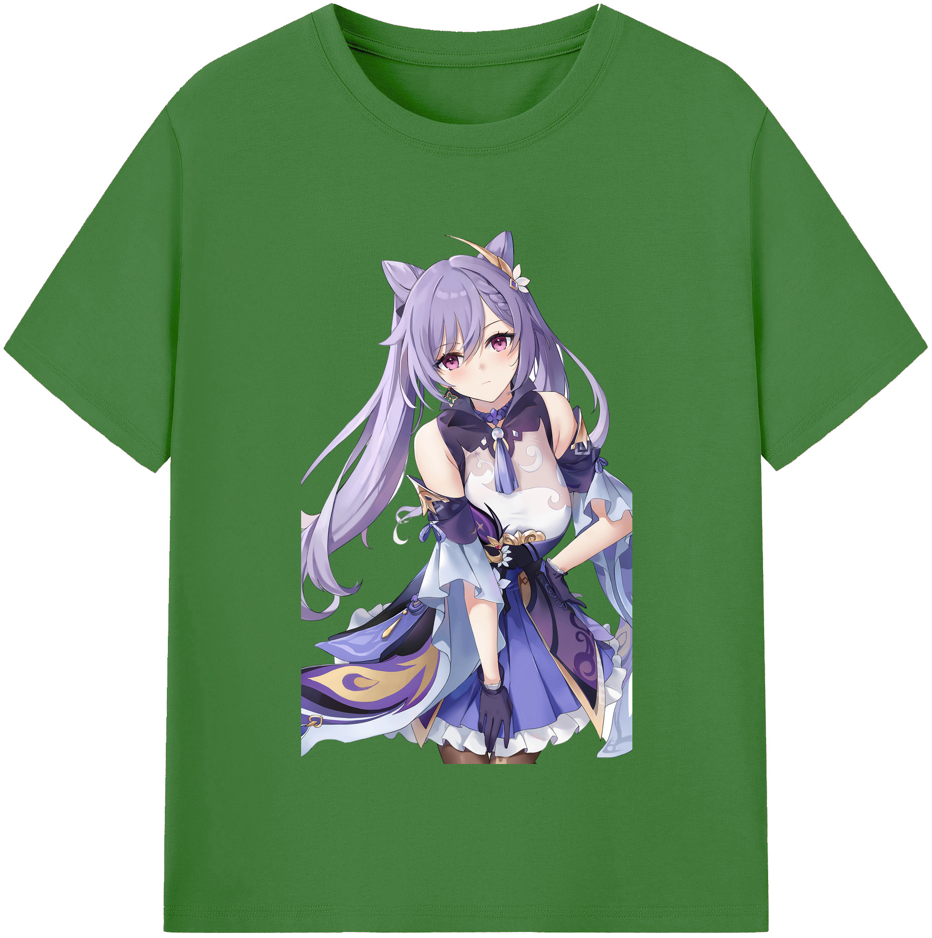げんし神 刻晴 こくせい genshin Kokusei レディースカジュアルプリントTシャツ（綿100％）